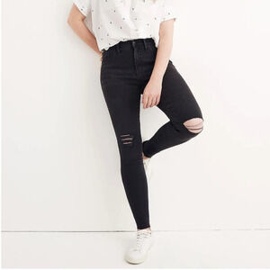 Madewell  Tall 9'' MId-Rise Skinny Jeans in Black Sea Size W26